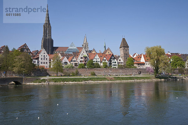 Deutschland  Ulm  Blick auf die Stadt mit der Donau