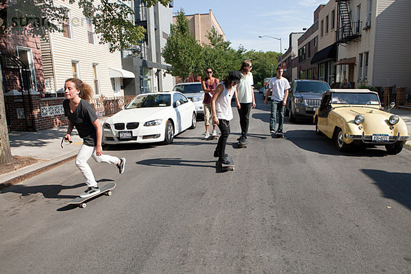 Skateboarder an urban street