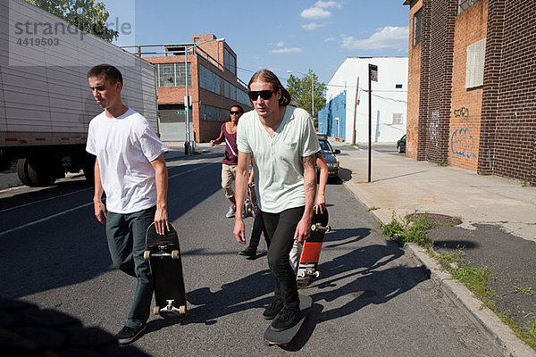 Skateboarder an urban street