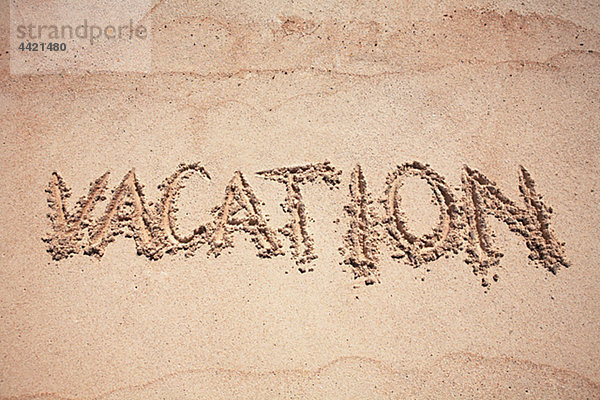 Text Urlaub auf sand