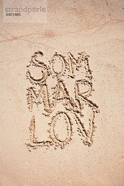 Text geschrieben am sand