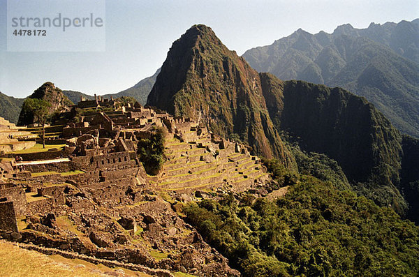 Die Ruinen von Machu Picchu  Peru  Lateinamerika