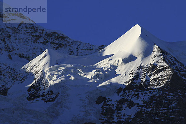 Sonnenlicht  das von einem schneebedeckten Berg reflektiert wird.