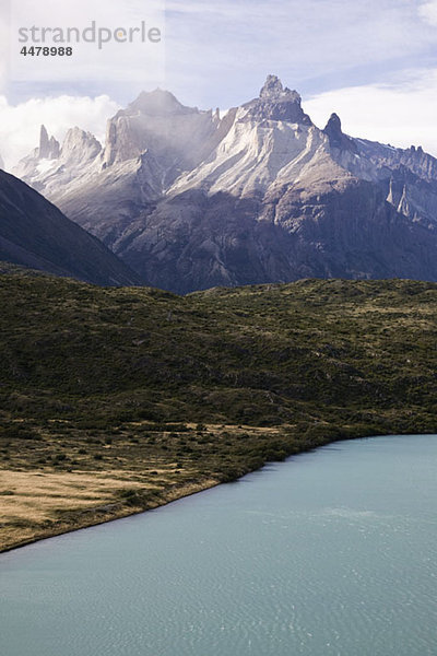 Detail des Lake Pehoe und Cuernos del Paine  Torres del Paine Nationalpark  Chile
