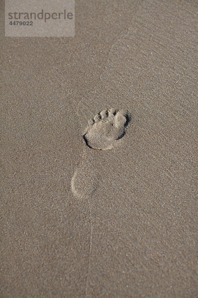 Ein Fußabdruck im Sand