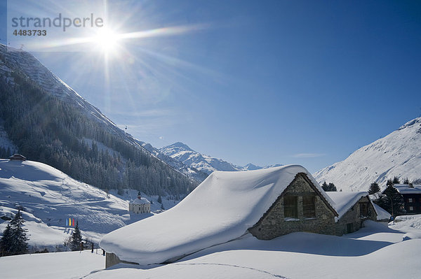 Houses near Andermatt  Canton Uri  Switzerland  Europe