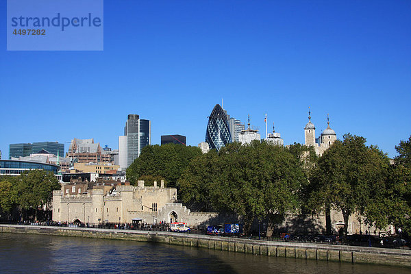 Großbritannien  England  UK  Großbritannien  London  Reisen  Tourismus  Brücke  Bäume  Turm  Swiss Re  Gurke