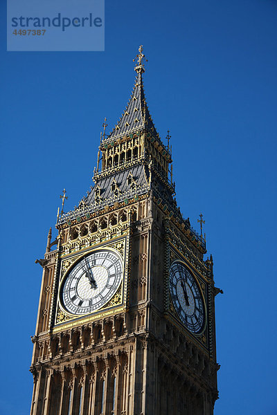 Großbritannien London Hauptstadt Reise Uhr Westminster Sehenswürdigkeit Big Ben England Tourismus Schiffswache