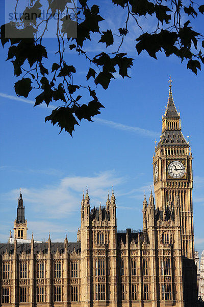 Großbritannien London Hauptstadt Reise Uhr Parlamentsgebäude Westminster Sehenswürdigkeit Big Ben England Tourismus Schiffswache