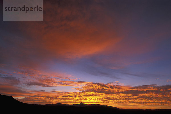 Sonnenuntergang  City of Rocks  State Park  New Mexico  USA  USA  Amerika  orange  sky