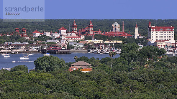 Übersicht  St. Augustine  Bäume  Hafen  Historic  Florida  USA  USA  Amerika