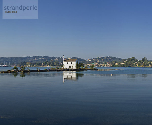 Moni Ipapanti  Gouvia Bay  Corfu  Europa  Griechenland  Kirche  Kloster  Wasser  Sommer