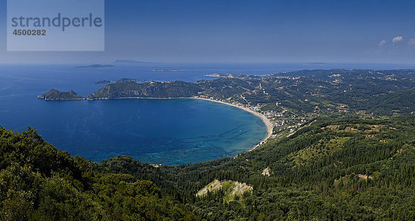 Cape Arilla  Agios Georgios  Corfu  Europa  Griechenland  Landschaft  Wasser  Sommer  Berge  Meer