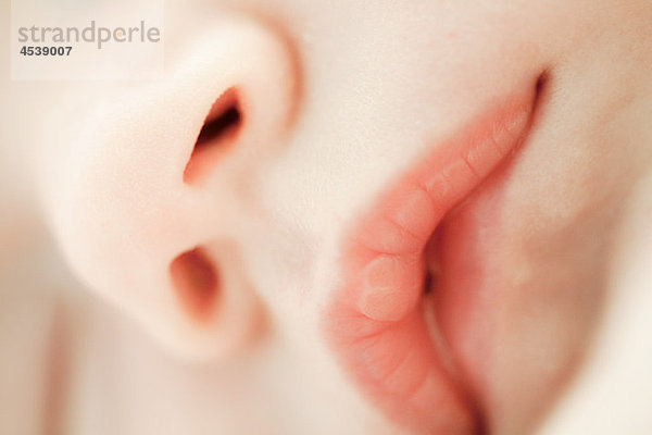 Nahaufnahme von Nase und Mund des Babys
