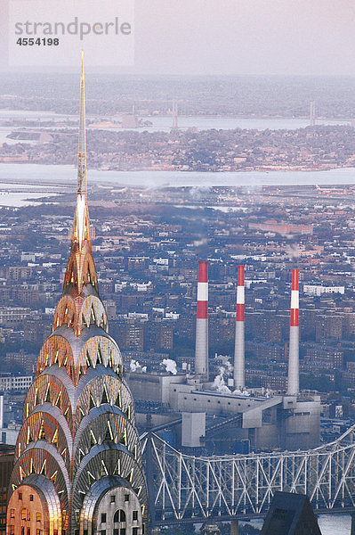 Dach Stadtansicht Stadtansichten Gebäude Hintergrund Chrysler