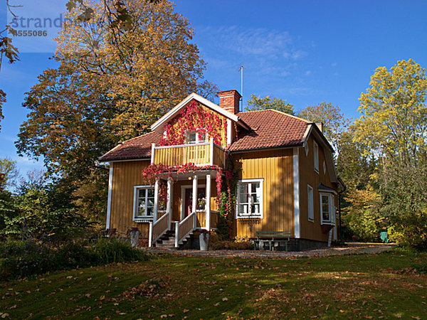 Außenaufnahme Blockhaus Holzhaus