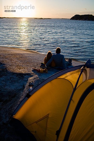 Sonnenuntergang Meer camping