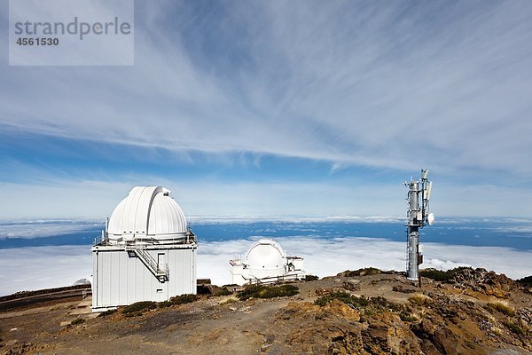 Observatorium Roque de los Muchachos  Caldera de Taburiente  La Palma  Kanarische Inseln  Spanien