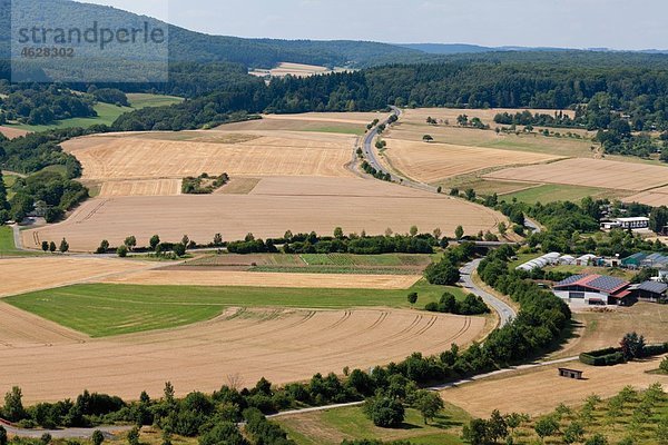 Europa  Deutschland  Hessen  Blick auf die Feldlandschaft