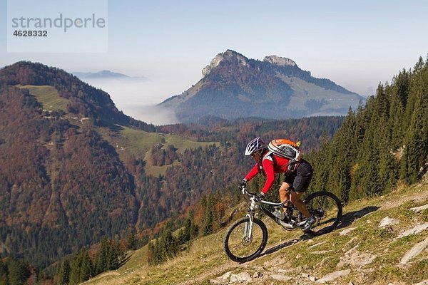 Österreich  Tirol  Mountainbikerinnen auf dem Spitzsteinberg