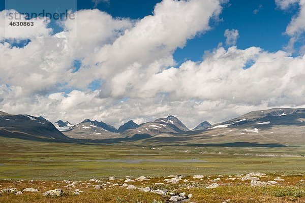 Schweden  Lappland  Blick auf das Parte-Gebirge im Sarek-Nationalpark