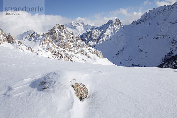 Hohe Gaisl im Winter  Dolomiten  Südtirol  Italien  Europa