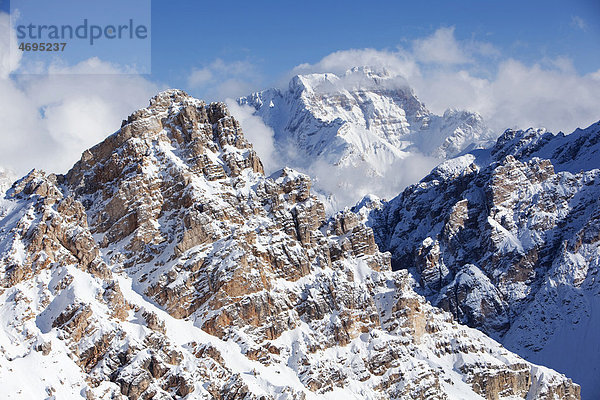 Hohe Gaisl im Winter  Dolomiten  Südtirol  Italien  Europa