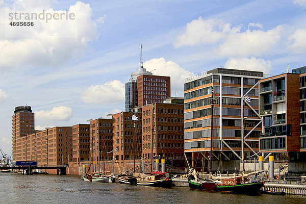 View to Kehrwiederspitze  HafenCity  Hamburg  Germany  Europe