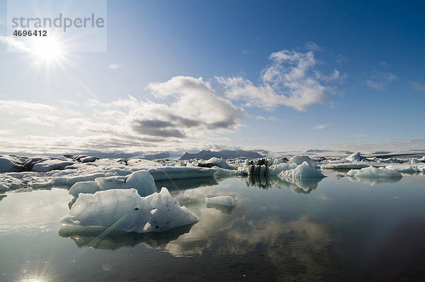 Jökulsarlon  Gletscherlagune  Südwestküste Island  Skandinavien  Europa