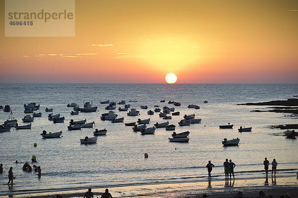 Playa de la Caleta  Cadiz  Costa de la Luz  Andalusien  Spanien  Europa