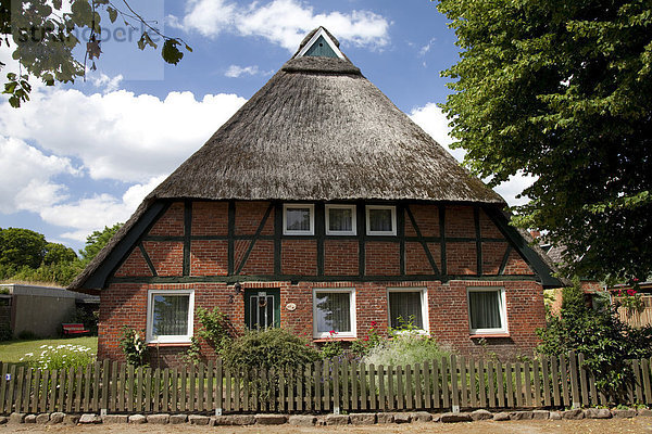 Reetdachhaus  Bad Malente-Gremsmühlen  Naturpark Holsteinische Schweiz  Schleswig-Holstein  Deutschland  Europa