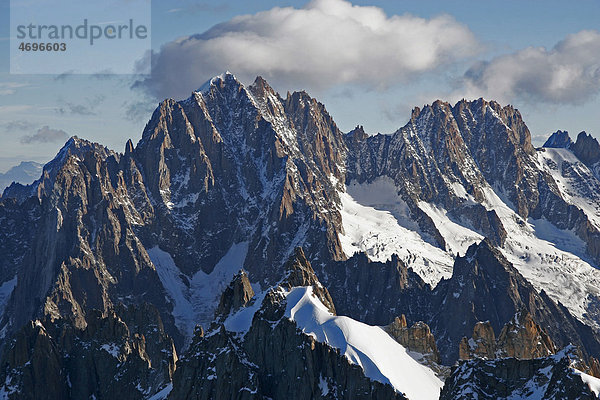 Aiguille Verte  Aiguille du Dru  Les Droits  Mont Blanc Massiv  DÈpartement Haute-Savoie  Frankreich  Europa