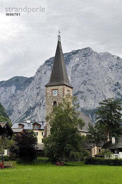 Kirche von Altaussee im Fischerndorf Viertel  Ausseerland  Salzkammergut  Steiermark  Österreich  Europa