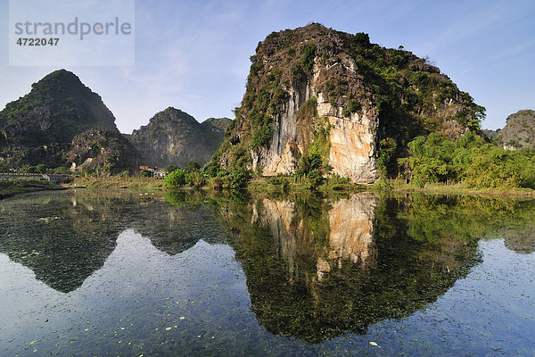 Umgebung von Ninh Binh  trockene Halong Bucht  Vietnam  Südostasien