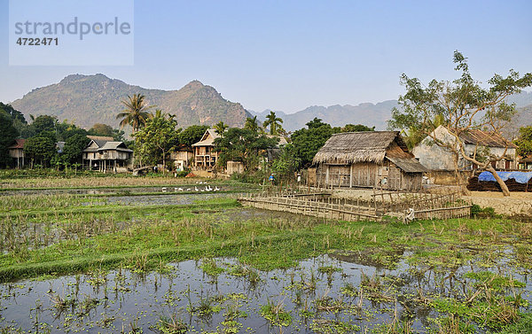 Mai Chau  Dorf mit ethnischen Minderheiten  Vietnam  Südostasien