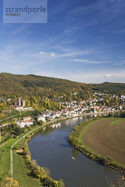 Ausblick auf das Vierburgeneck bei Neckarsteinach  Baden-Württemberg  Deutschland  Europa