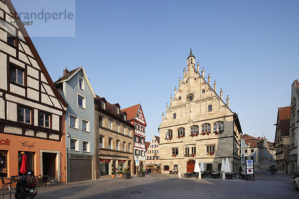 Old Town Hall and Luitpoldstrasse  Weissenburg in Bavaria  Middle Franconia  Franconia  Bavaria  Germany  Europe