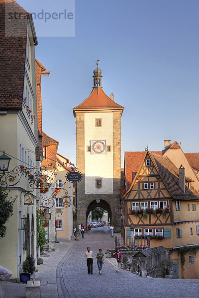 Plönlein mit Siebersturm  Rothenburg ob der Tauber  Romantische Straße  Mittelfranken  Franken  Bayern  Deutschland  Europa