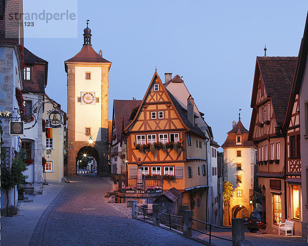 Plönlein mit Siebersturm  Rothenburg ob der Tauber  Romantische Straße  Mittelfranken  Franken  Bayern  Deutschland  Europa