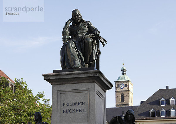 Friedrich Rückert Denkmal  Schweinfurt  Mainfranken  Unterfranken  Franken  Bayern  Deutschland  Europa