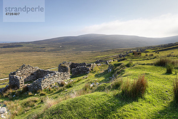 Verlassenes Dorf  Slievemore Deserted Village  Achill Island  County Mayo  Connacht  Republik Irland  Europa