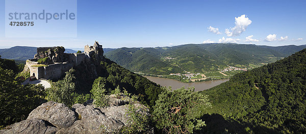 Burgruine Aggstein  Dunkelsteinerwald  Donau  Wachau  Mostviertel  Niederösterreich  Österreich  Europa