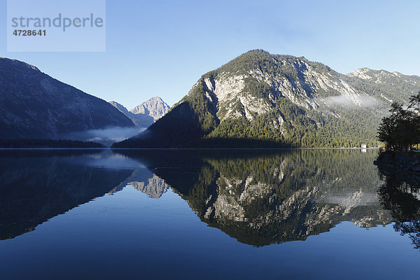 Plansee  Ammergauer Alpen  Ammergebirge  hinten Berg Thaneller in Lechtaler Alpen  Tirol  Österreich  Europa