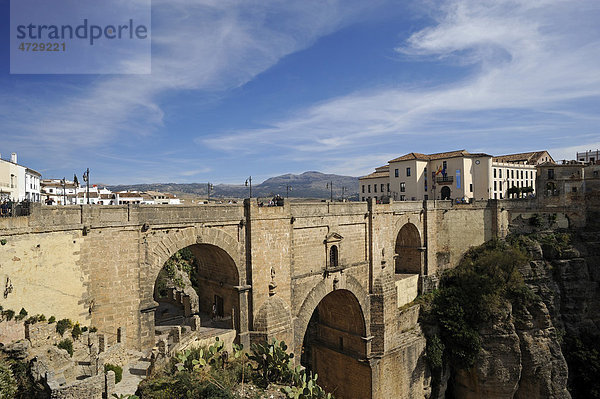 Neue Brücke  Ronda  Andalusien  Spanien  Europa