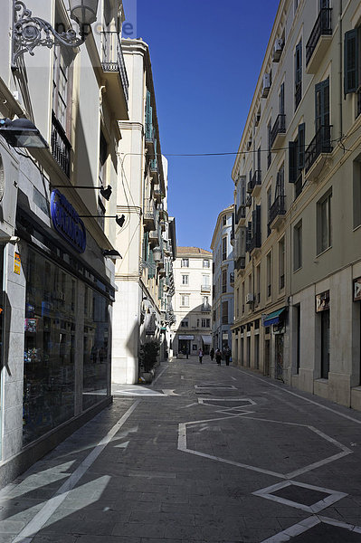 Fußgängerzone  Innenstadt  Malaga  Andalusien  Spanien  Europa