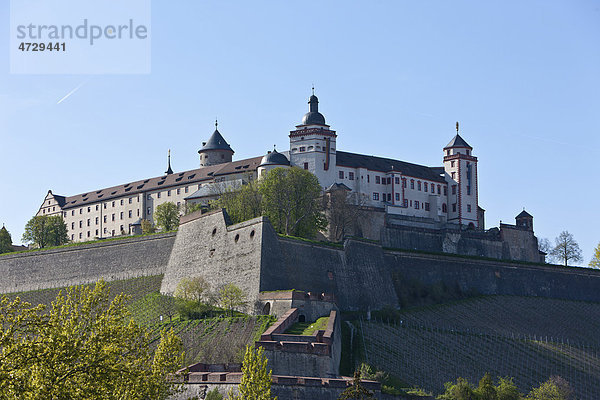 Blick auf die Festung Marienberg  Würzburg  Franken  Bayern  Deutschland  Europa