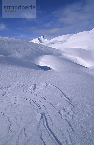 Schneeverwehungen vor dem Monte Sella de Sennes  Naturpark Fanes-Sennes-Prags  Dolomiten  Italien  Europa