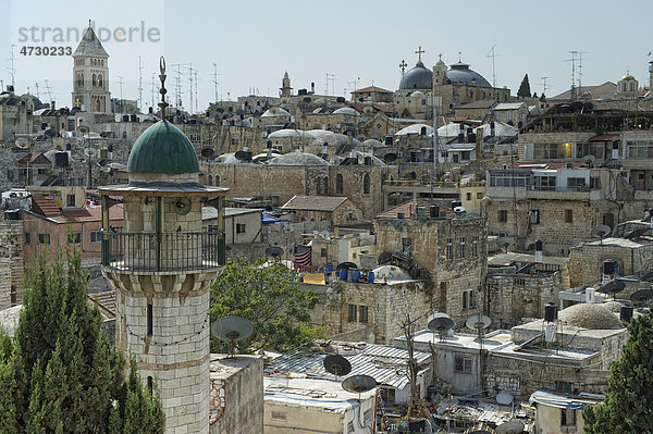 Blick über die Altstadt von Jerusalem  Israel  Naher Osten