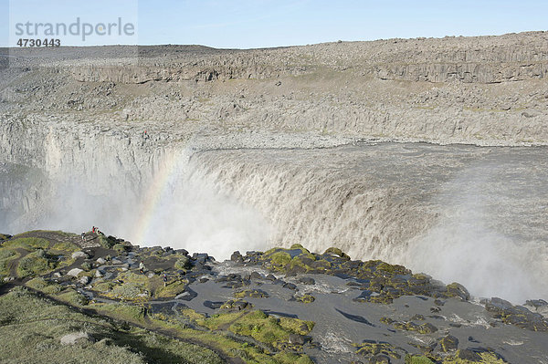 Tosende Wassermassen  mächtigster Wasserfall Europas  Dettifoss  Jökuls·rglj_fur-Nationalpark nun Vatnajökull-Nationalpark  bei ¡sbyrgi  Asbyrgi  Island  Skandinavien  Nordeuropa  Europa