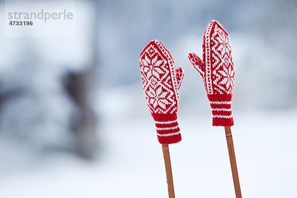 Stange Handschuh Ski 2 Strickkleidung